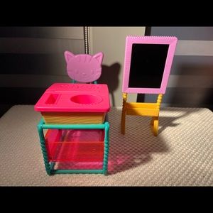 Barbie Club Chelsea Back to SCHOOL BOARD AND TABLE fits 14" DOLL No Doll
